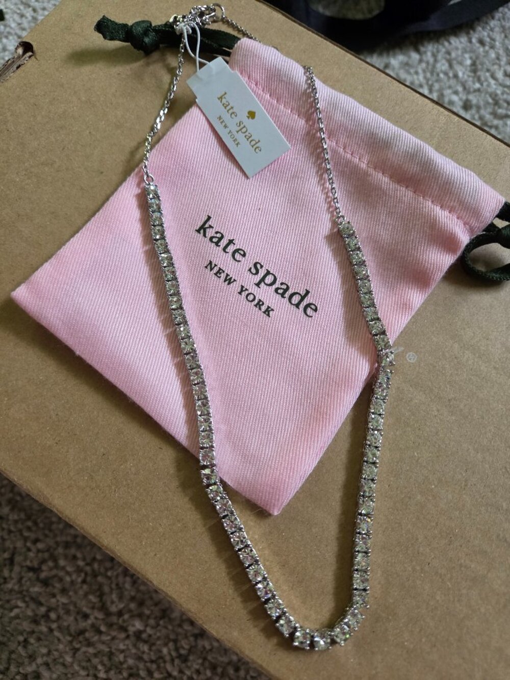 NWT! Kate Spade Silver Crystal Necklace